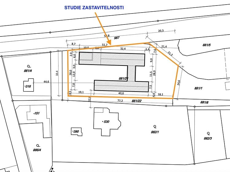 Prodej stavebního pozemku 2 864 m²