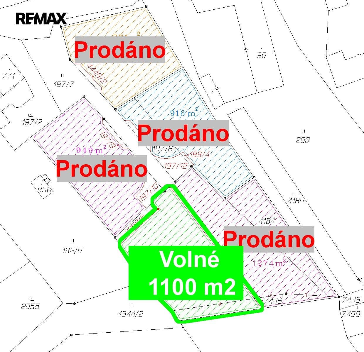 Prodej pozemku 1100 m²