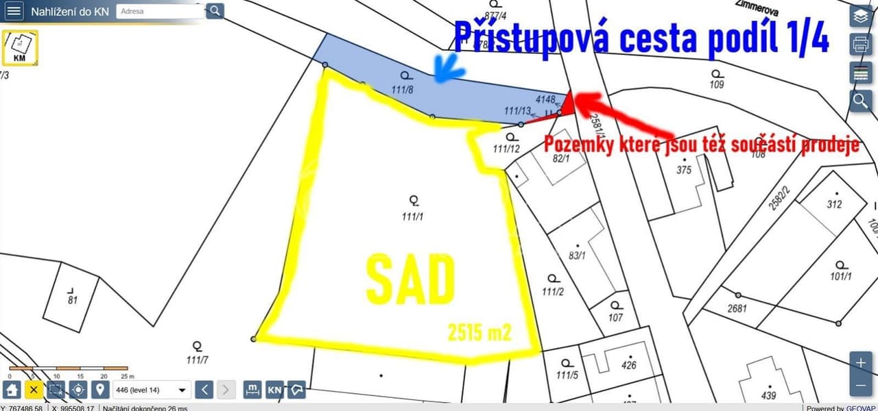 Prodej pozemku 2527 m²