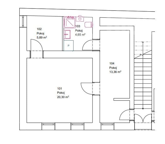 Pronájem bytu 2+1 44 m²