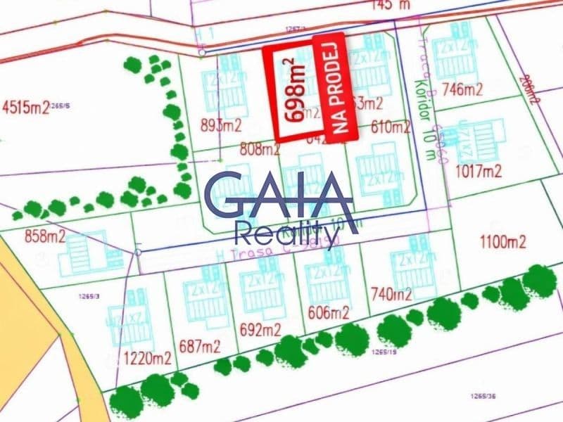 Prodej pozemku 698 m²