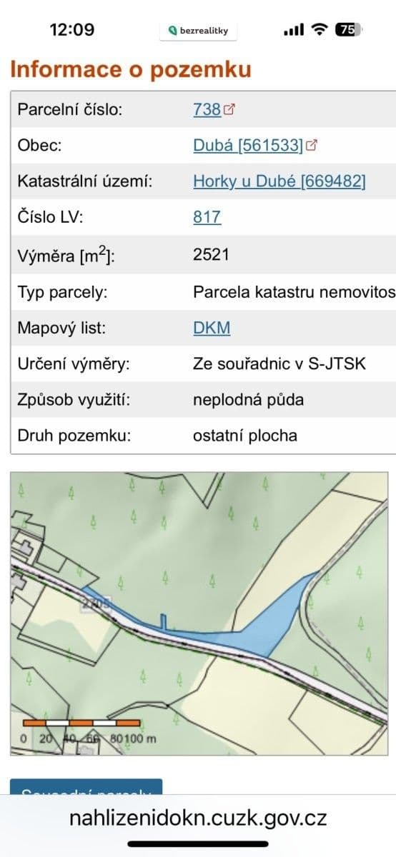 Prodej pozemku 7500 m²