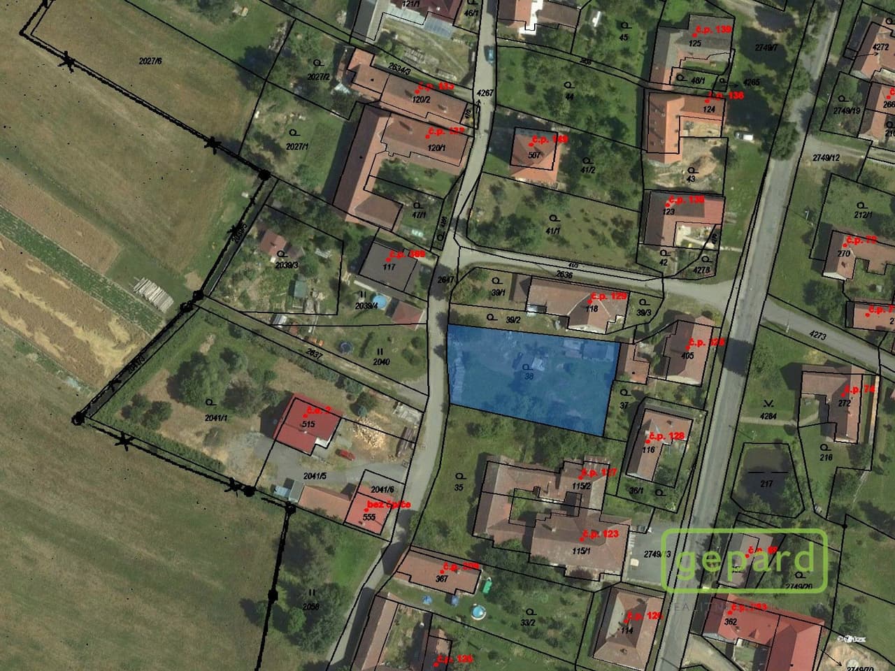 Prodej pozemku 1044 m²