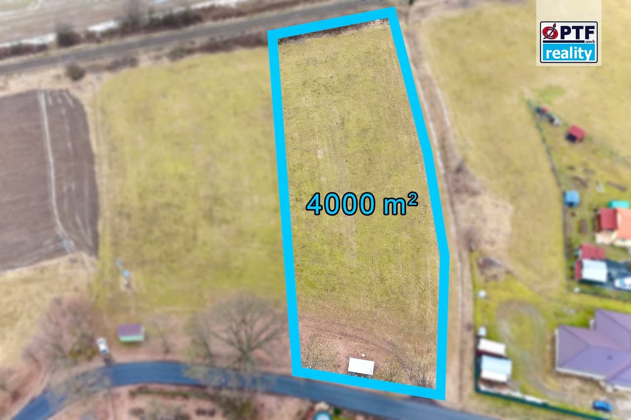 Prodej velkého stavebního pozemku (4000 m²), Bezděkov – Poborovice